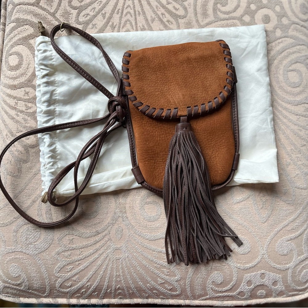 Hobo Int’l NWT tobacco Nubuck Leather dancer Crossbody With Tassel